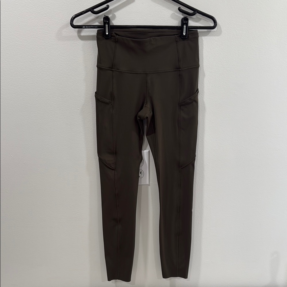 Lululemon Fast and Free Tights with Pockets Olive Green Size 4
